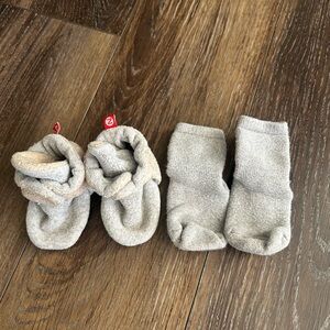 Zutano booties & Hanna Anderson Swedish Grippy socks